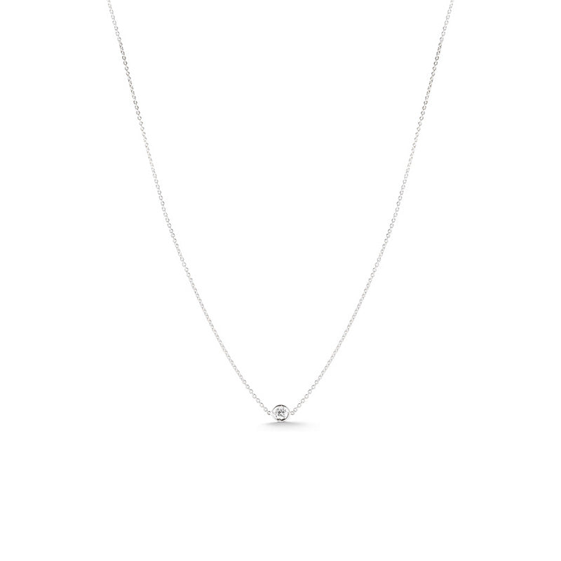 Roberto Coin Diamonds by the Inch 18K White Gold Diamond Bezel Pendant Necklace
